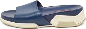 Prada Sandali slides in pelle - Blu