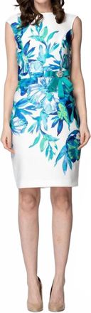 Joseph Ribkoff Floral Mini Dress In White/blue