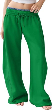 Generic Womens Tracksuit Bottoms Wide Leg Joggers Straight Leg Sweatpants Solid Color Casual Jogging Pants Sports Trousers for Yoga Baggy Fitness Gym Lounge W