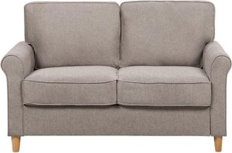 Beliani Sofa 2 Seater RONNEBY Fabric Light Brown