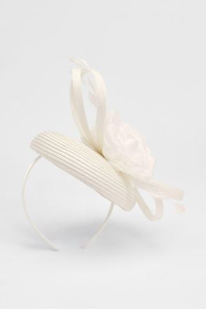 Karen Millen Womens Flower Trim Pillbox Fascinator - White - One Size