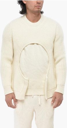 Off-white Cotton Blend Pullover METEOR With Double-Fabric Detail size Xl