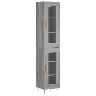 Berkfield Home Highboard Grey Sonoma 34.5x34x180 cm Engineered Wood