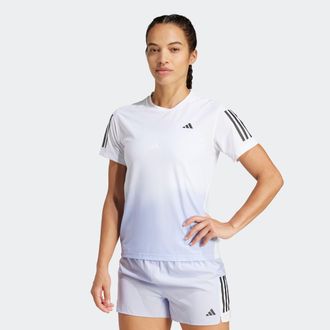adidas Laufshirt ADIDAS PERFORMANCE OTR B CB TEE W, Damen, Gr. XS, wei&szlig;, violet tone, Obermaterial: 86% Polyester, 14% Elasthan, Rundhals, Shirts Laufshirt