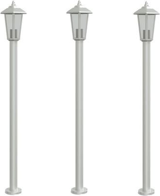 vidaXL Vidaxl - L&aacute;mparas De Suelo De Exterior 3 Uds Acero Inoxidable 120 Cm