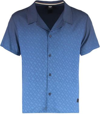 HUGO BOSS Blue Regular Fit Printed Shirt