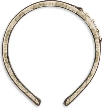 Gucci Gg Monogram Headband With Horsebit For Girl Coffee-Dark Brown Fabric Hats E Hairbands Coffee/dark