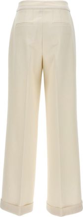 Kiton Womens White Virgin Wool Casual Pants