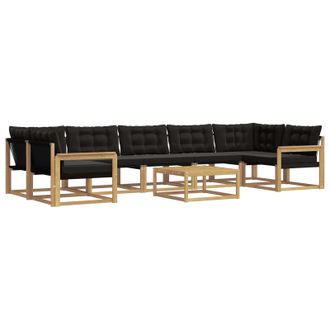 vidaXL Conjunto De Sof&aacute;s De Exterior 8 Pcs Blanco Y Negro Vidaxl