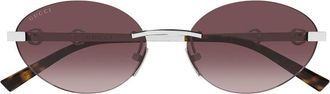 Gucci GG2051S003 Oval Rimless Sunglasses - Red