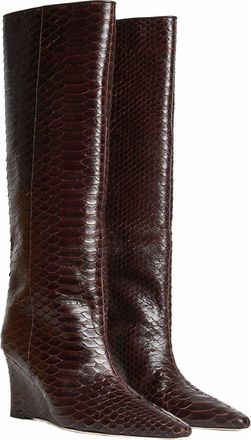 Cynthia Rowley Embossed Leather Wedge Boot in Brown at Nordstrom, Size 7.5