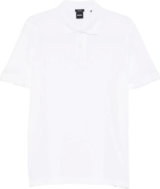 HUGO BOSS Polo shirt met verticale strepen - Heren - Tops - Wit - Maat: 2XL Katoen