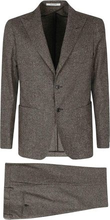 Tagliatore Abito Lana Seta 1 Pinces Donegal - Heren - Business pakken - Bruin - M - Wol - Kostuums