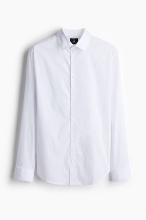 H&M Slim Fit Stretch Shirt in White at Nordstrom, Size Xx-Large