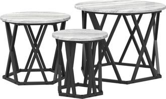 vidaXL Vidaxl - Nesting Side Table 3 pcs Grey sonoma 53 x 53 x 40 cm