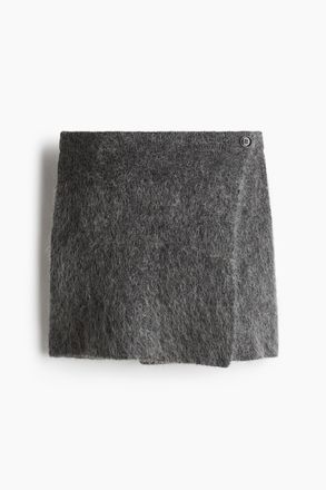 H&M Minijupe aus Mohairmix - Dunkelgraumeliert