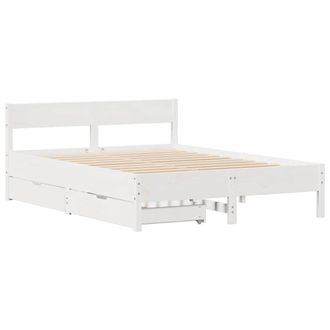 Berkfield Home Full Bed Frame without Mattress White 135x190 cm Double Solid Woo