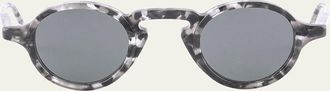 Thom Browne Mens Keyhole-Bridge Acetate Round Sunglasses