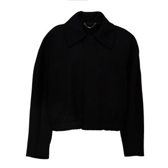 Victoria Beckham Arden Oversized Shoulder Gabardine Bomber Jacket