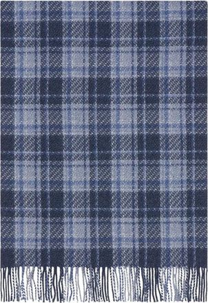 Kiton Accessoires, Dames, Blauw, ONE Size, Kasjmier, Geruite Kasjmier Sjaal