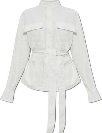 Ferragamo Dames, Blouses & Shirts, Wit, Maat: 3XS Katoen