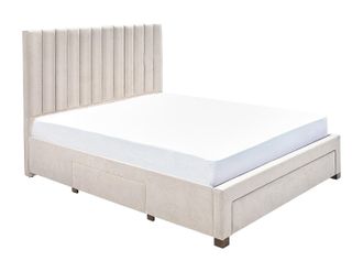 Vente-Unique Cama con 3 cajones 160 x 200 cm - Tela - Beige - LIAKO