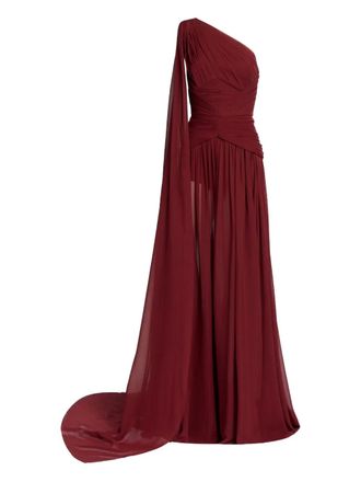 Elie Saab one-shoulder split maxi dress - women - Silk - 40 - Red