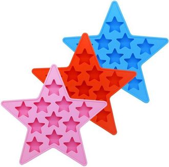 OEM Bandeja De Silicona Para Cubitos De Hielo Con Forma De Estrella, 3 Piezas 11 Estrellas, Apta Para Alimentos Y F&aacute;cil De Desmoldar