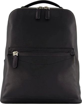 Santoni Tassen, Heren, Zwart, ONE Size, Leer, Refined Leather Backpack