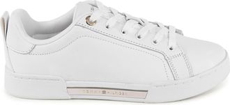 Tommy Hilfiger Womens Leather Sneakers Casual Style - White - Size EU 39