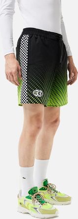Lacoste Mens Lacoste Mens Shorts MH5643 Swimwear Summer Quick Dry Beach Shorts Sportswear - Black And Green - Size: 37/36/32