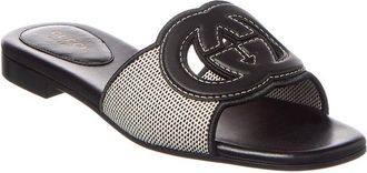 Gucci Interlocking G Canvas & Leather Sandal