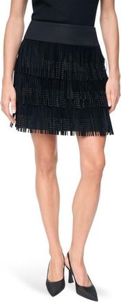 DKNY Rhinestone Fringe Miniskirt in Black at Nordstrom, Size 10