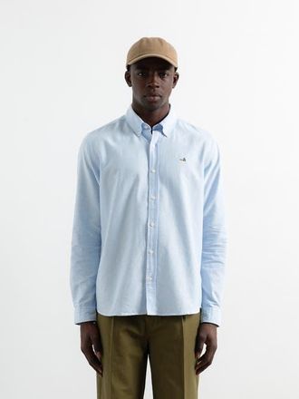 Edmmond Studios Duck Logo Oxford Shirt in Plain Light Blue at Nordstrom, Size Xx-Large