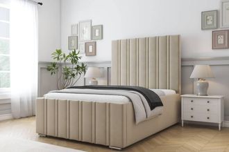 Comfort Beds Lorenzo Coniston Bed Frame - 50 Upholstered Headboard in Cream | Size: Single