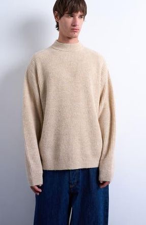 Topman Rib Mock Neck Sweater in Brown at Nordstrom Rack, Size Xx-Large