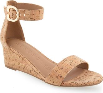 Aerosoles Willis Wedge Heel Sandal in 849 Cork Combo at Nordstrom Rack, Size 5.5