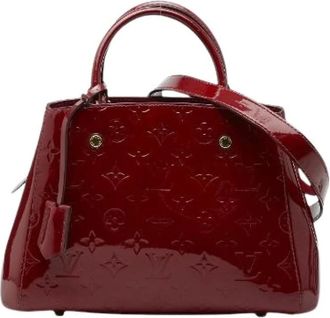 Louis Vuitton Pre-owned Handbags, female, Red, Size: ONE SIZE Pre-owned Montaigne BB Monogram Vernis Handbag