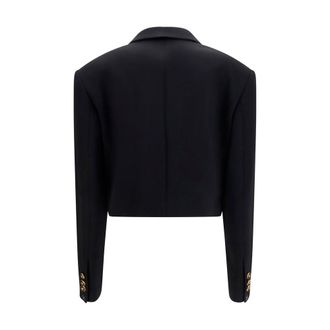 Versace Womens Black Wool Oves Aries Blazer Clothing