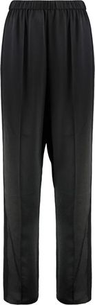 Vince Satijnen broek - Dames - Wijde Broeken - Zwart - L - Satijn - Broeken