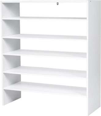 Costway Costway - Zapatero Apilable Madera, 78 Cm De Ancho, Estanter&iacute;a Para Zapatos, Ideal Para Vest&iacute;bulo, Pasillo, Ba&ntilde;o, Sal&oacute;n 78x30x90 Cm (blanco)