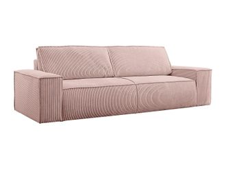 Vente-Unique Sof&aacute; cama de 4 plazas de pana rosa empolvado AMELIA