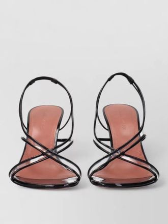 Amina Muaddi leather stiletto sandals