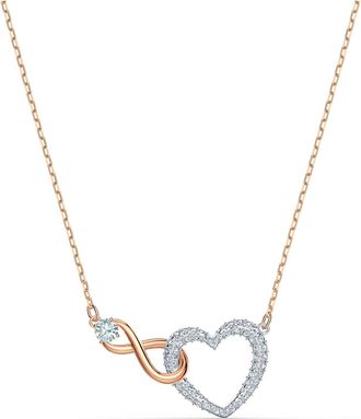 Swarovski Swarovski Infinity Heart Necklace - White - Mixed Metal Finish