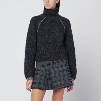 Durazzi Milano Grey turtleneck sweater in cashmere blend