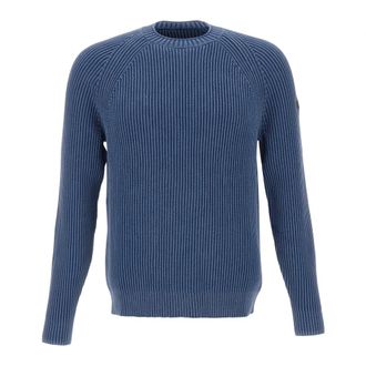 Roberto Ricci Design Jersey de Algod&oacute;n 7 Techno Wash Redondo - Knitwear - Hombre - Azul - 2XL
