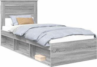 vidaXL Estructura De Cama Con Cabecera Gris Sonoma 100 X 200 Cm Vidaxl