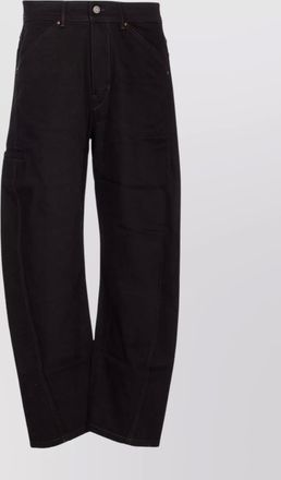 Christophe Lemaire twisted wide leg trousers with contrast stitching