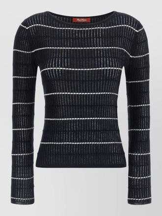 Max Mara mstpedone round neck striped ribbed sweater