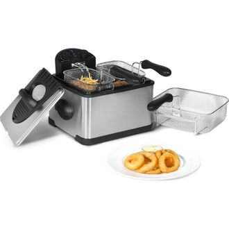 MegaChef 4.23 Quart Stainless Steel Electric Deep Fryer with Timer in Grey at Nordstrom